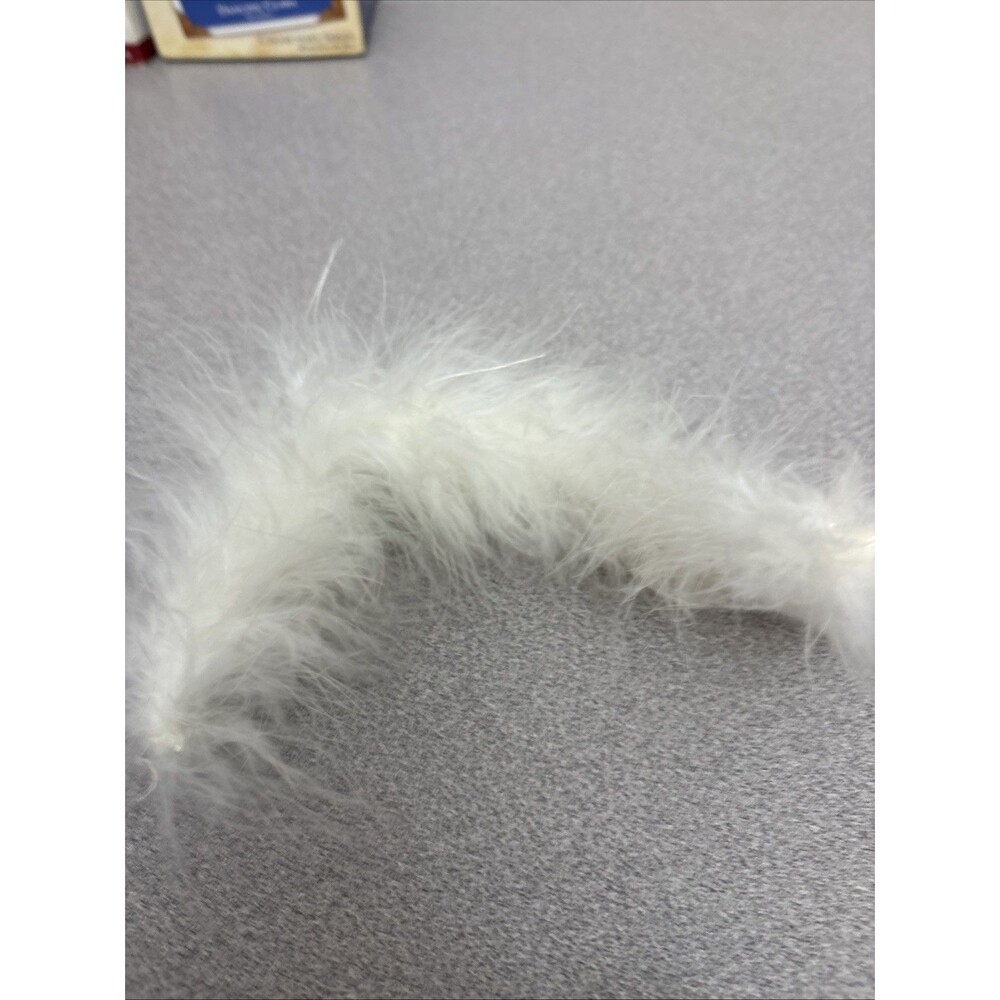 Barbie 9” White Fuzzy Feather Marabou Wrap, Stole, Shawl